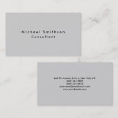 Gewoon elegant modern lichtgrijs visitekaartje (Voorkant / Achterkant)