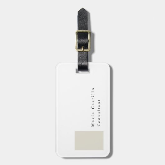 Gewoon elegant modern, minimalistisch design bagagelabel (Voorkant verticaal)