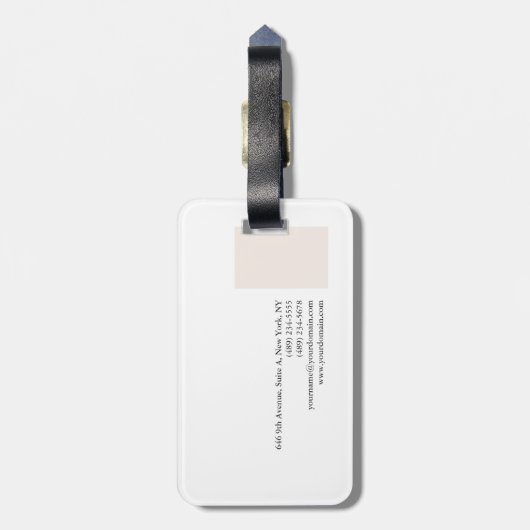 Gewoon elegant modern, minimalistisch design bagagelabel (Achterkant verticaal)