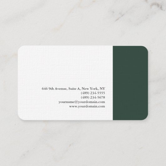 Gewoon elegant modern, minimalistisch design visitekaartje (Achterkant)