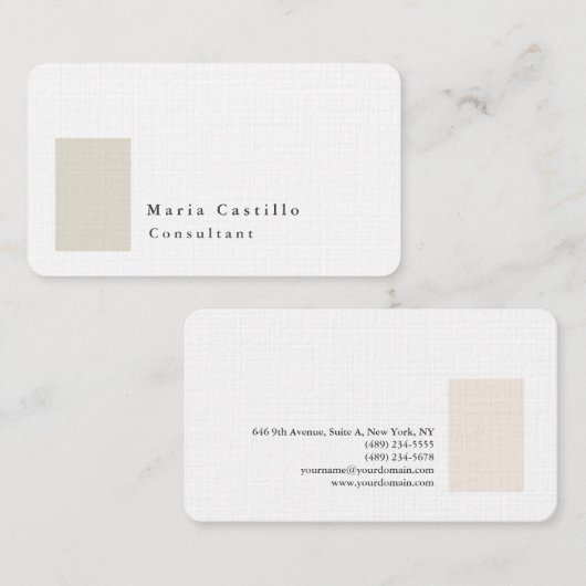 Gewoon elegant modern, minimalistisch design visitekaartje (Voorkant / Achterkant)