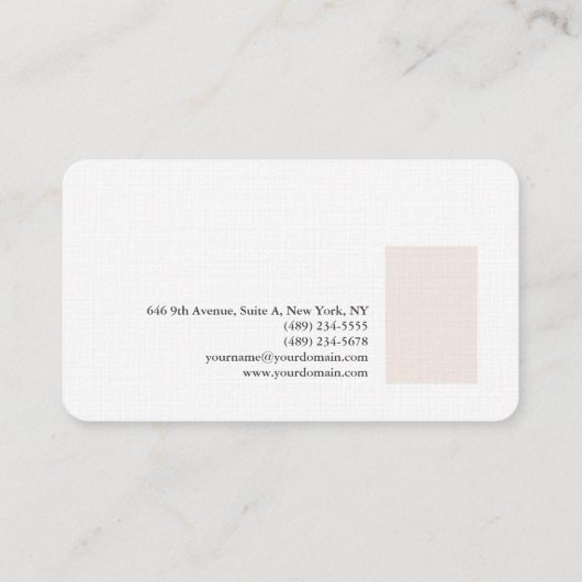 Gewoon elegant modern, minimalistisch design visitekaartje (Achterkant)