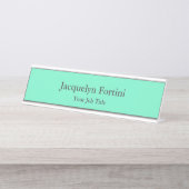 Gewoon Elegant modern, minimalistisch groen blauw Bureau Naambordje (Voorkant)