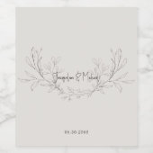 Gewoon elegant modern script Beige bruiloft Wijn Etiket (Enkel label)