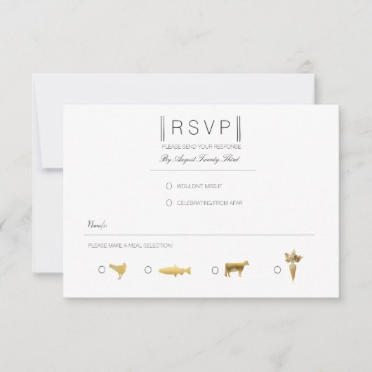 Gewoon elegant | Modern Zwart & Goud RSVP (Voorkant)
