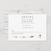 Gewoon elegant | Modern Zwart & Goud RSVP (Voorkant / Achterkant)