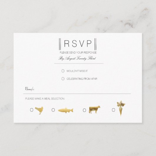 Gewoon elegant | Modern Zwart & Goud RSVP (Voorkant)