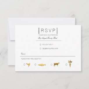 Gewoon elegant   Modern Zwart & Goud RSVP