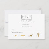 Gewoon elegant | Modern Zwart & Goud RSVP Kaartje (Voorkant)