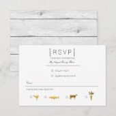 Gewoon elegant | Modern Zwart & Goud RSVP Kaartje (Voorkant / Achterkant)