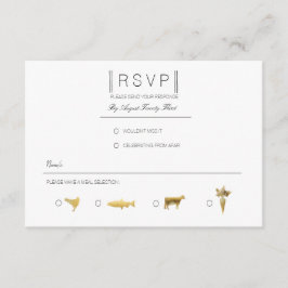 Gewoon elegant | Modern Zwart & Goud RSVP Kaartje