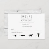 Gewoon elegant | Modern Zwart & Wit RSVP (Voorkant / Achterkant)