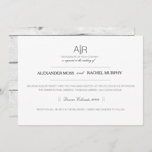 Gewoon elegant | Moderne aangepaste Initialen Kaart (Voorkant / Achterkant)