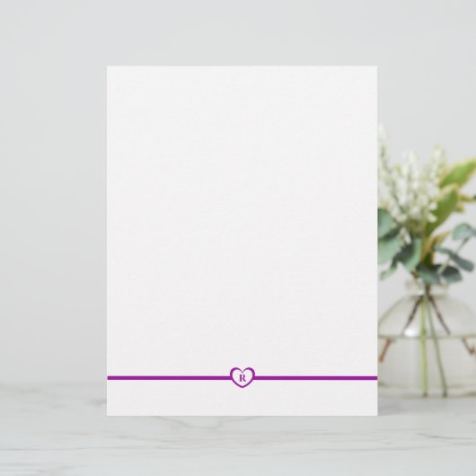 Gewoon Elegant monogrammed Stationery - Paars (Staand voorkant)