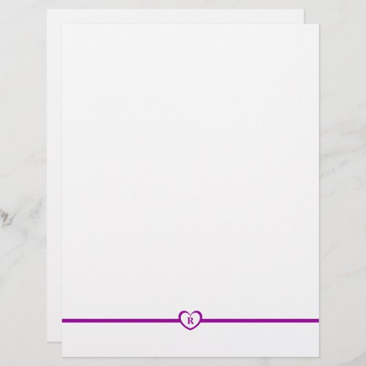 Gewoon Elegant monogrammed Stationery - Paars (Voorkant / Achterkant)