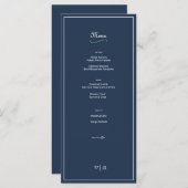 Gewoon Elegant Nautisch Blauw 2 met Rand Menu (Voorkant / Achterkant)