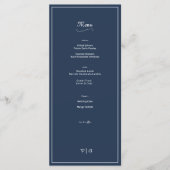 Gewoon Elegant Nautisch Blauw 2 met Rand Menu (Voorkant)