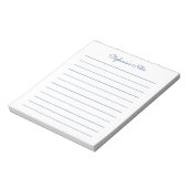 Gewoon Elegant Navy Blue Lined Personalized Notitieblok (Linkerzijde)