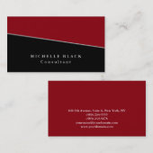 Gewoon Elegant Red Black Professional Modern Visitekaartje (Voorkant / Achterkant)