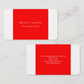 Gewoon Elegant Red White Minimalist Modern Visitekaartje (Voorkant / Achterkant)