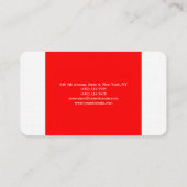 Gewoon Elegant Red White Minimalist Modern Visitekaartje (Achterkant)