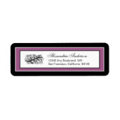 Gewoon elegant retouradres label (zwart/violet) (Voorkant)