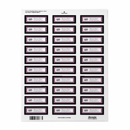 Gewoon elegant retouradres label (zwart/violet) (Full Sheet)