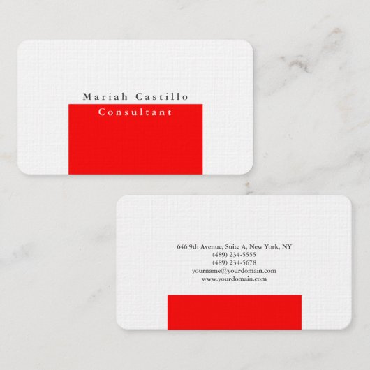 Gewoon Elegant rood, klein design Visitekaartje (Voorkant / Achterkant)