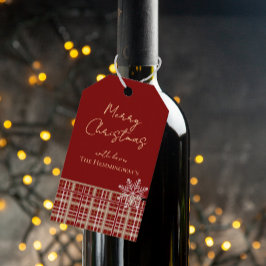 Gewoon Elegant Rood & Tan Plaid Sneeuwvlok Gift La Cadeaulabel