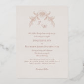 Gewoon Elegant Roos Goud Vintage Folie Uitnodiging (Voorkant)