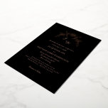 Gewoon Elegant Roos Goud  Zwart Folie Uitnodiging<br><div class="desc">Elegant script . Huwelijksuitnodiging. Zwart en roos gouden folie. Bruid ouders.</div>