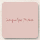 Gewoon Elegant Roos Gouden Kalligrafie Script Naam Bier Onderzetter (Voorkant)