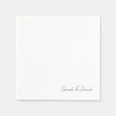 Gewoon elegant script namen witte bruiloft cocktai servet (Voorkant)