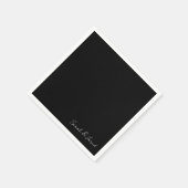 Gewoon elegant script namen zwart bruiloft cocktai servet (Hoek)