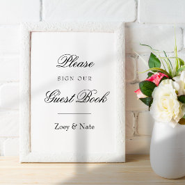 Gewoon Elegant Teken het gastenboek Teken Poster