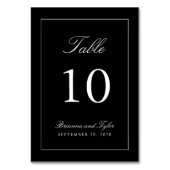 Gewoon Elegant Trouwtafel Nummer Kaart (Voorkant)