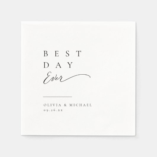 Gewoon Elegant Typografie Modern Wedding Napkins Servet (Voorkant)