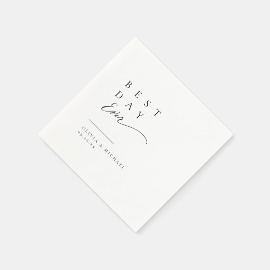 Gewoon Elegant Typografie Modern Wedding Napkins Servet (Hoek)