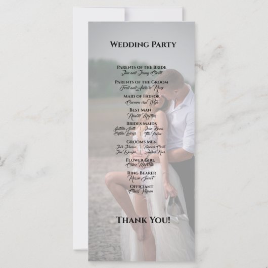 Gewoon Elegant Typografie Modern Wedding Programme (Achterkant)