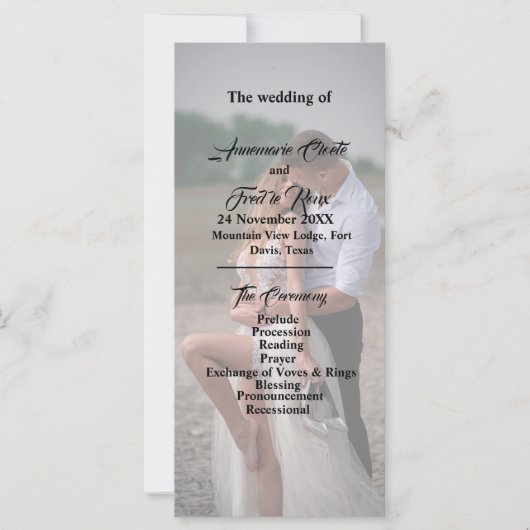 Gewoon Elegant Typografie Modern Wedding Programme (Voorkant)
