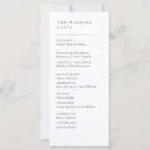 Gewoon Elegant Typografie Modern Wedding Programme (Achterkant)