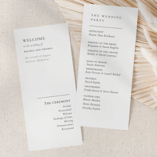 Gewoon Elegant Typografie Modern Wedding Programme