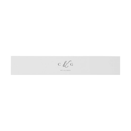 Gewoon Elegant Typografie Monogram Modern Wedding Uitnodigingen Wikkel (Vlak)