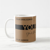 Gewoon elegant visitekaartje met bruine streep koffiemok (Links)