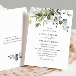 Gewoon Elegant Waterverf Eucalyptus Weddenschap Kaart