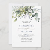 Gewoon Elegant Waterverf Eucalyptus Weddenschap Kaart (Voorkant)