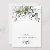 Gewoon Elegant Waterverf Eucalyptus Weddenschap Kaart (Achterkant)