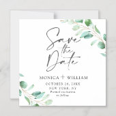 Gewoon Elegant Waterverf Eucalyptus Weddenschap Magnetische Uitnodiging (Voorkant)