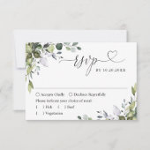 Gewoon Elegant Waterverf Eucalyptus Weddenschap RSVP Kaartje (Voorkant)
