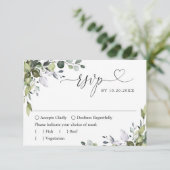 Gewoon Elegant Waterverf Eucalyptus Weddenschap RSVP Kaartje (Staand voorkant)